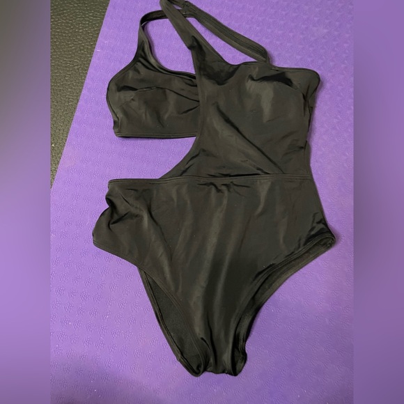 Adore me Alaine Contour Black One-Shoulder Swimsuit size large - Picture 1 of 13